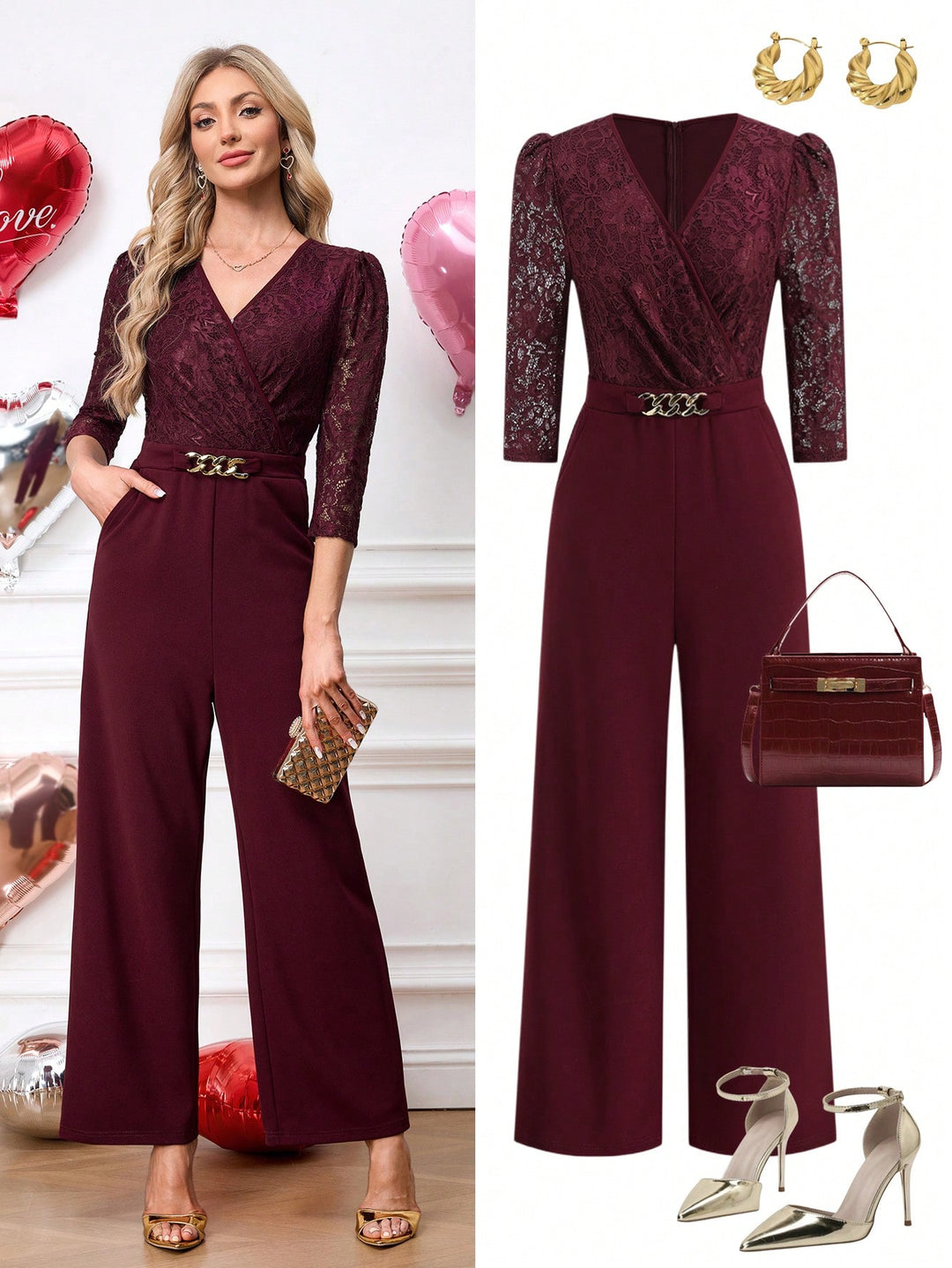 SHEIN jumpsuit, piros