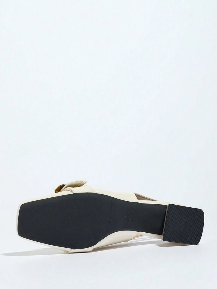 Pantofi cu toc SHEIN, crem