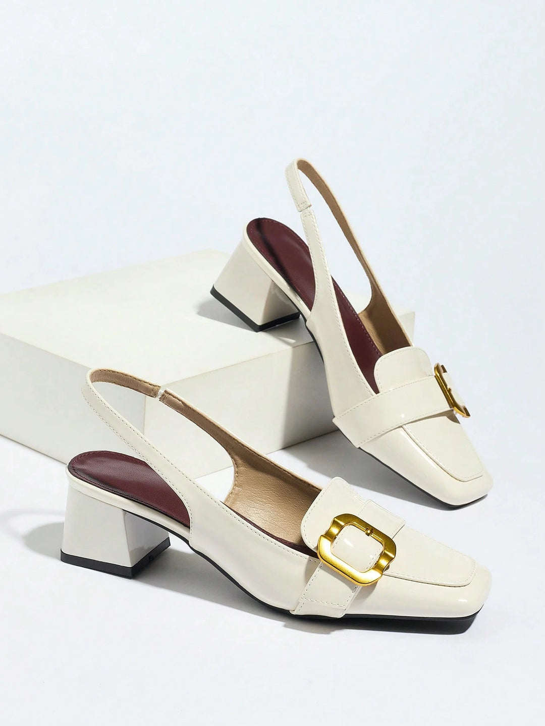 Pantofi cu toc SHEIN, crem