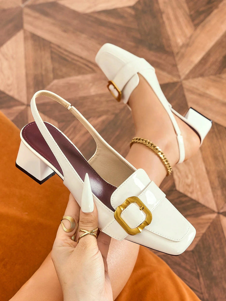 Pantofi cu toc SHEIN, crem