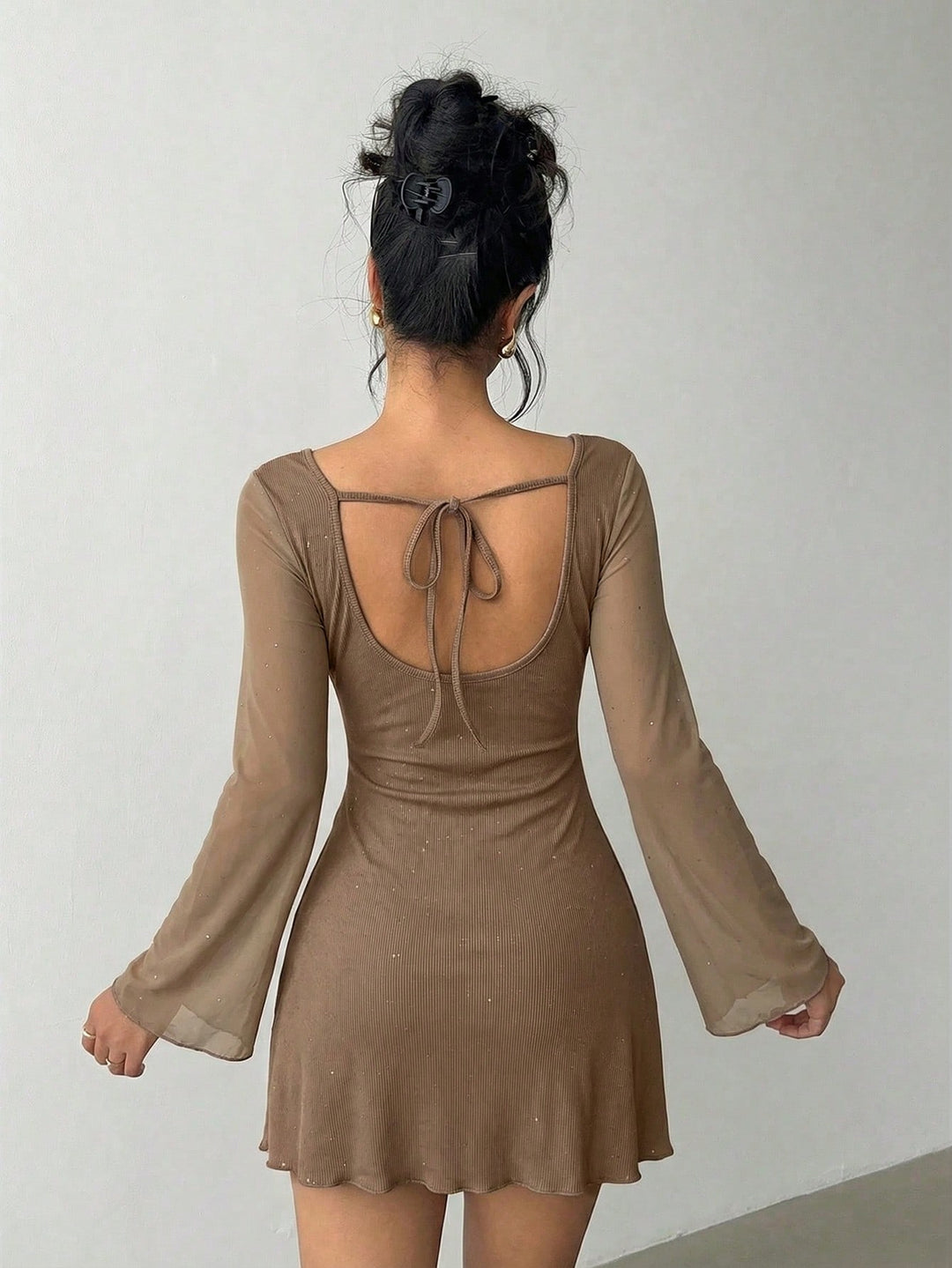 Rochie mini SHEIN, kaki