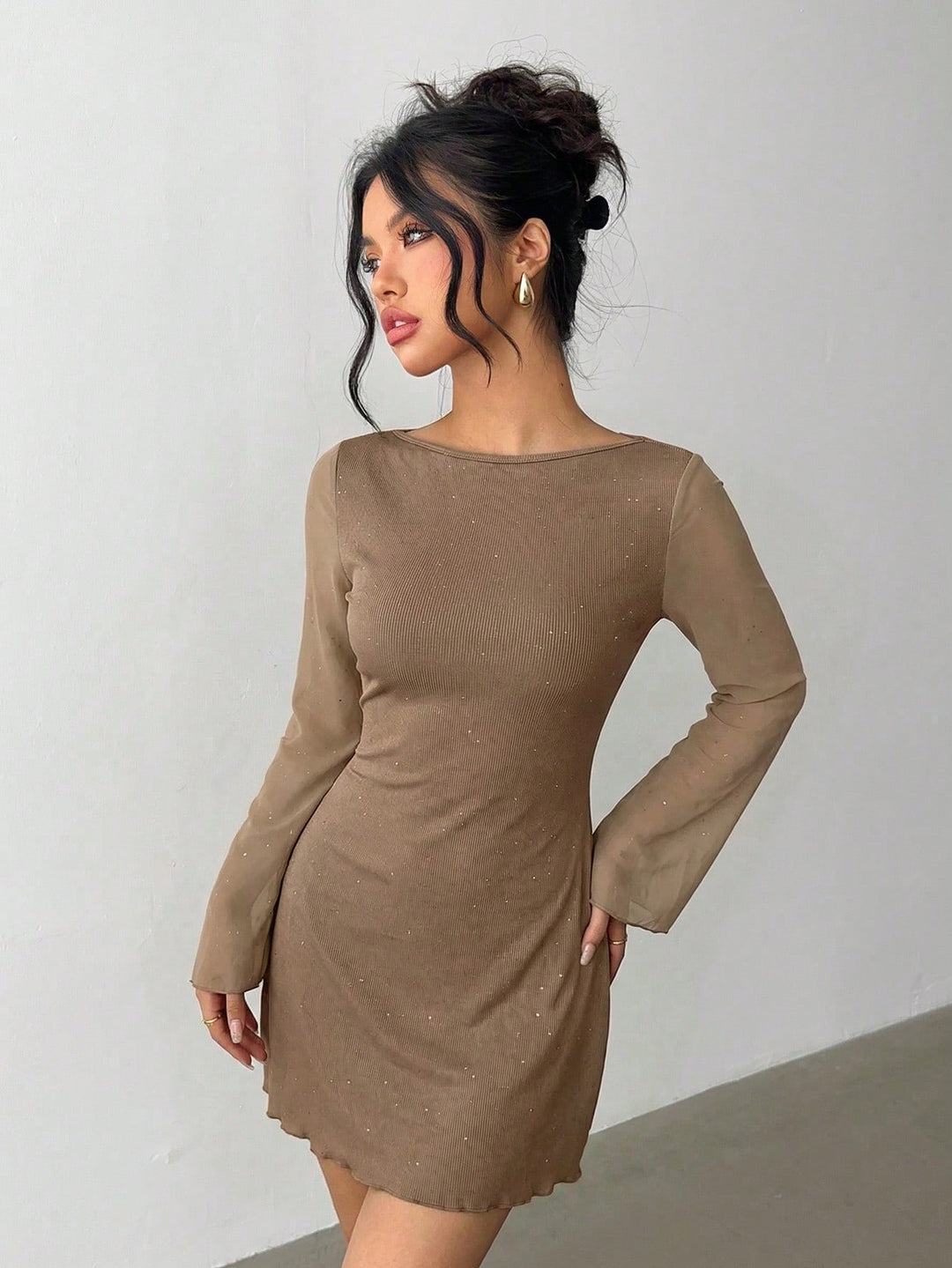 Rochie mini SHEIN, kaki