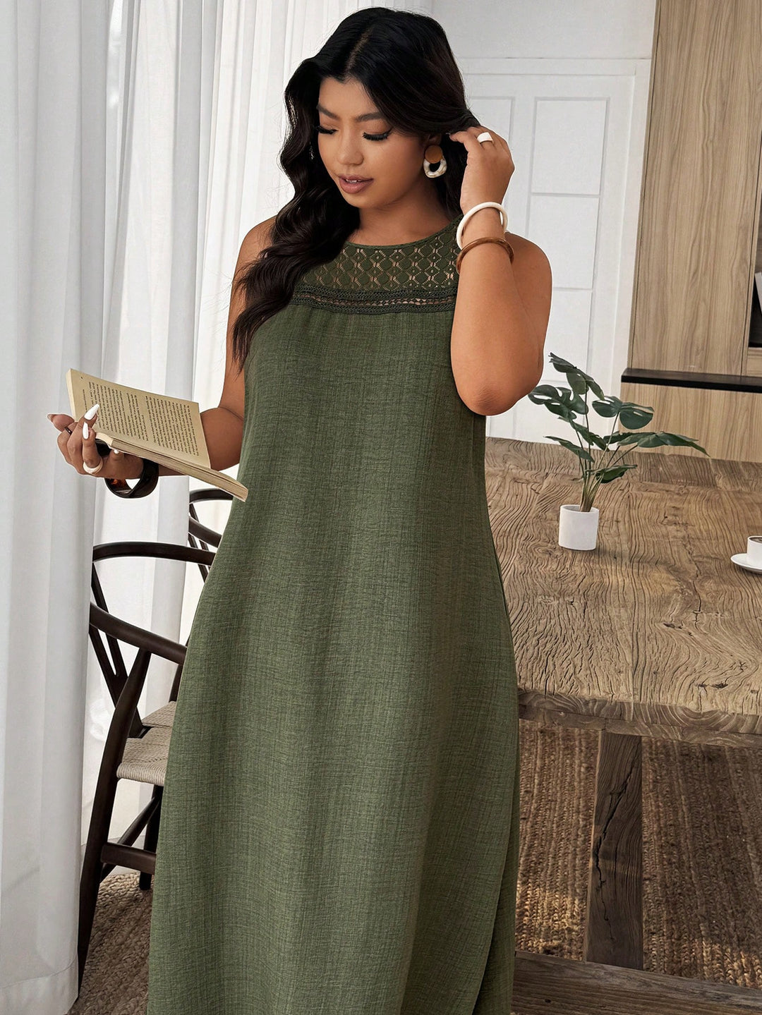 Rochie maxi SHEIN, verde