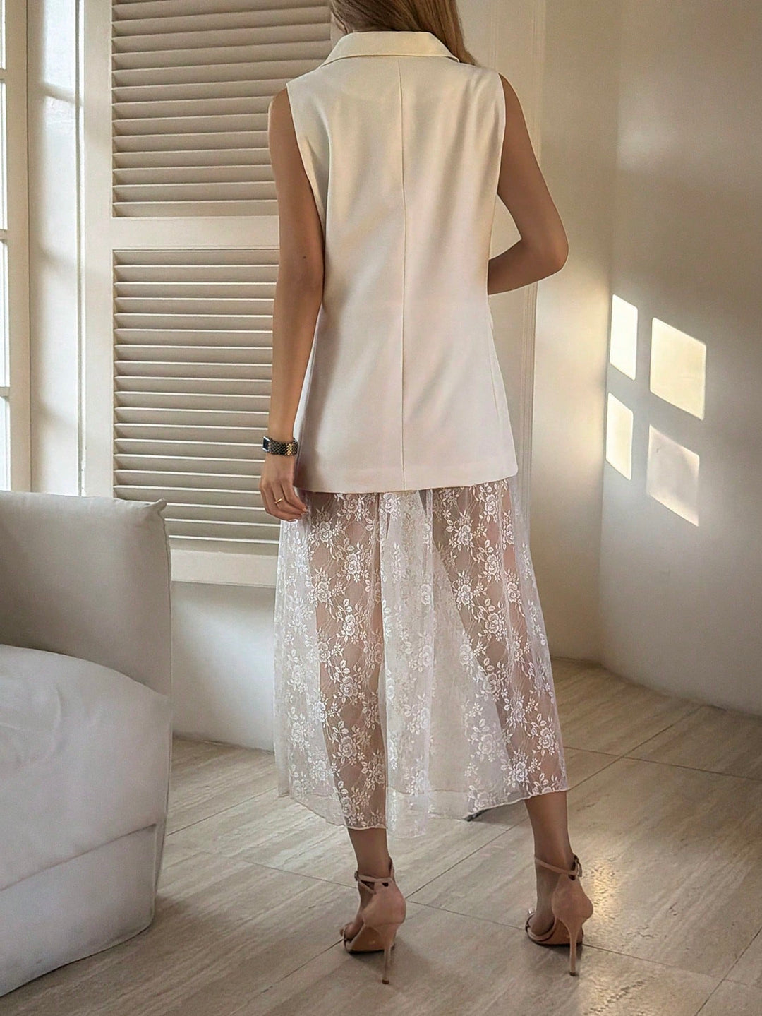 Rochie midi SHEIN, bej