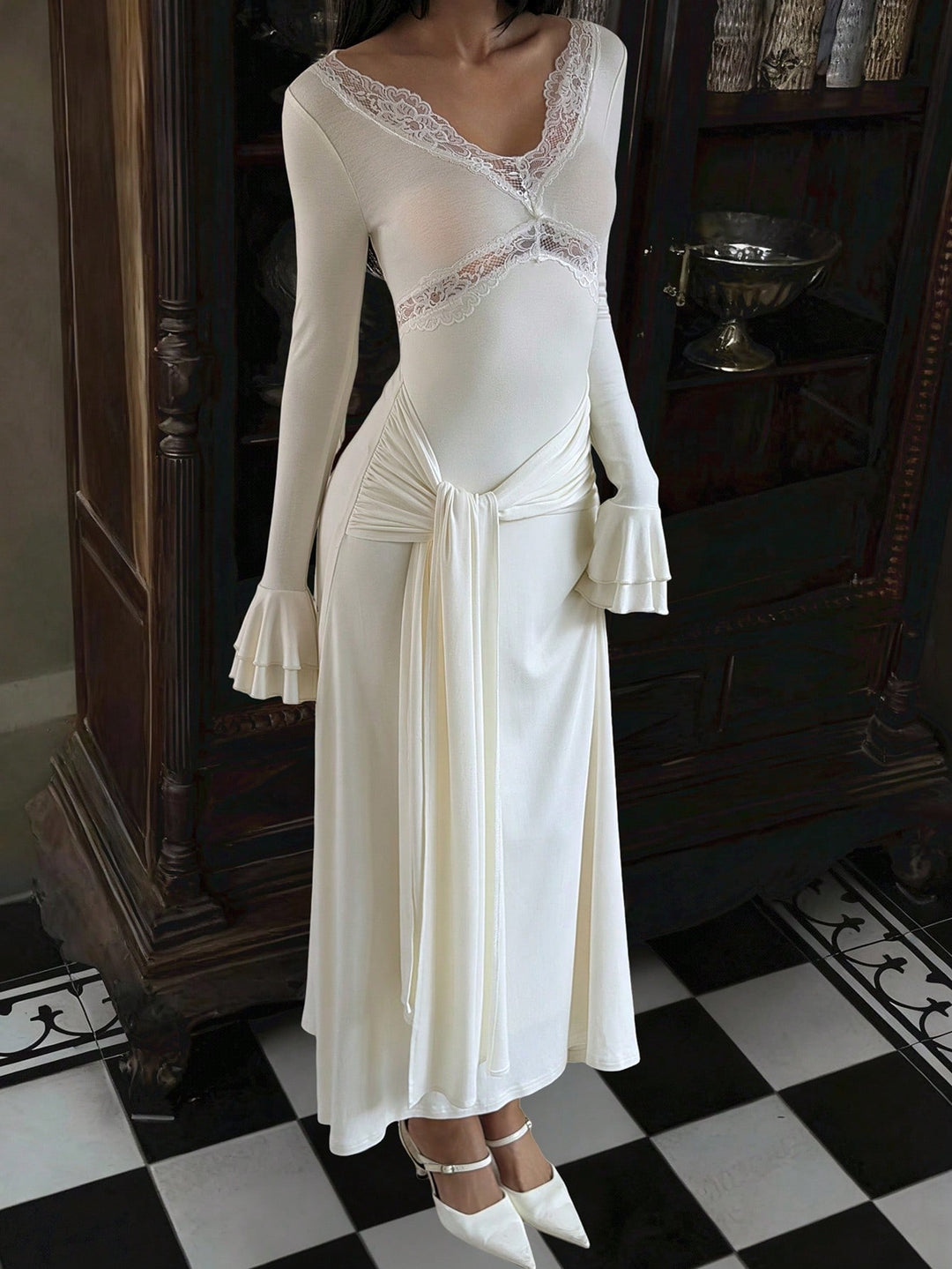 Rochie maxi SHEIN, bej