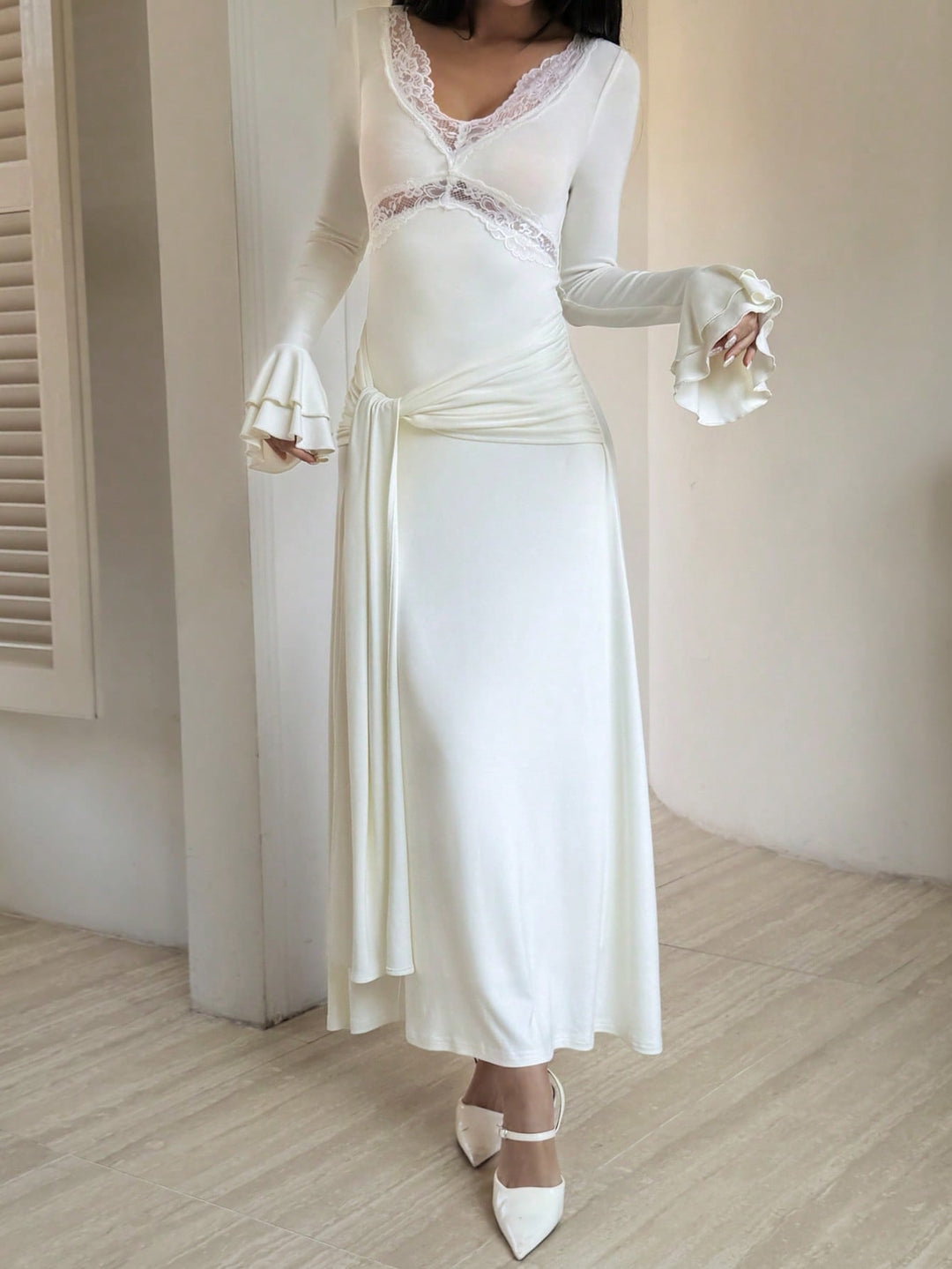 Rochie maxi SHEIN, bej