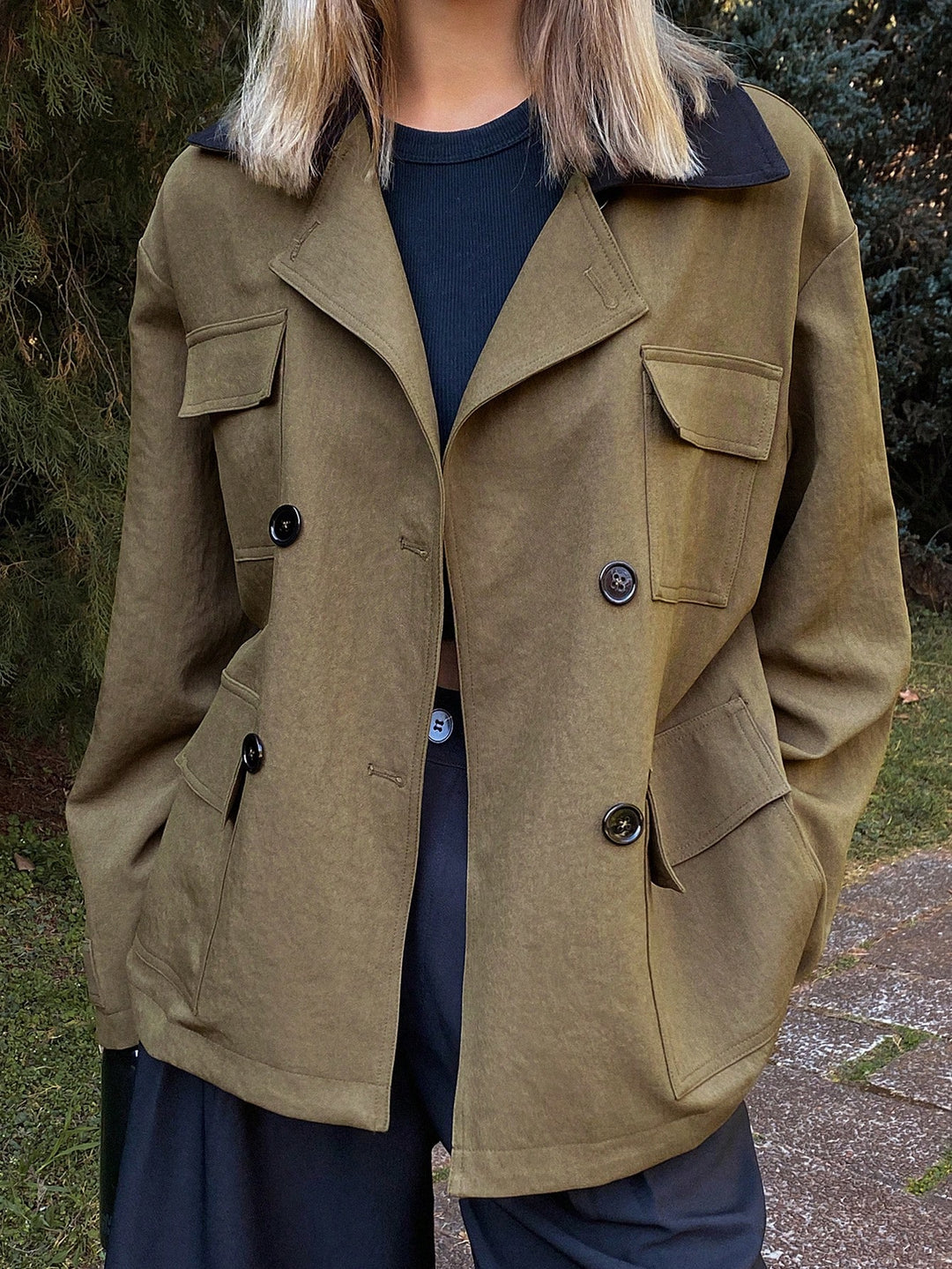 Palton SHEIN, verde