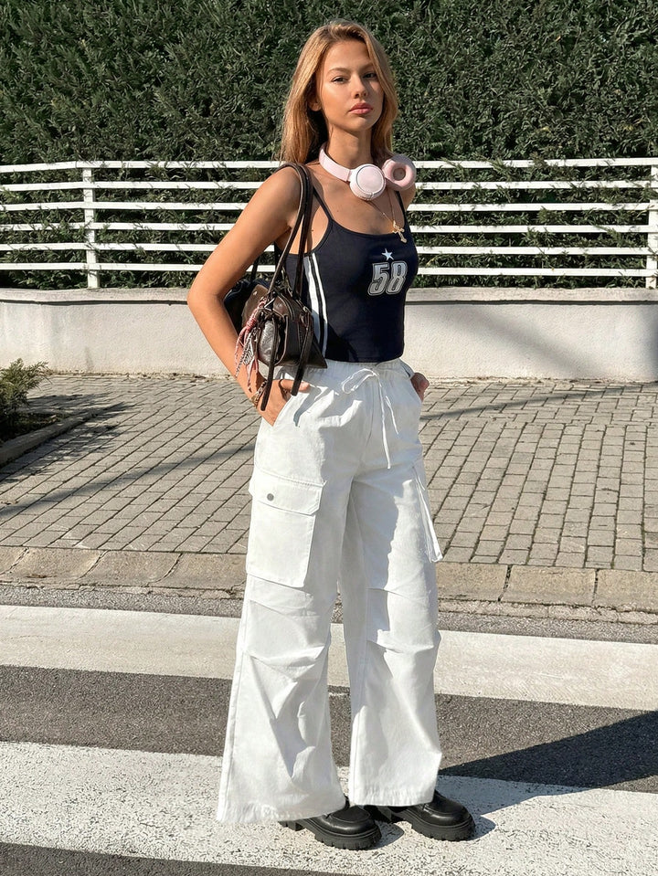 Pantaloni SHEIN, alb