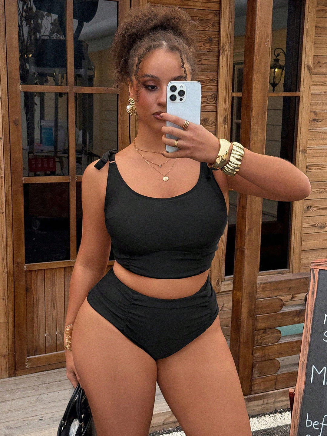 Costum de baie SHEIN, negru