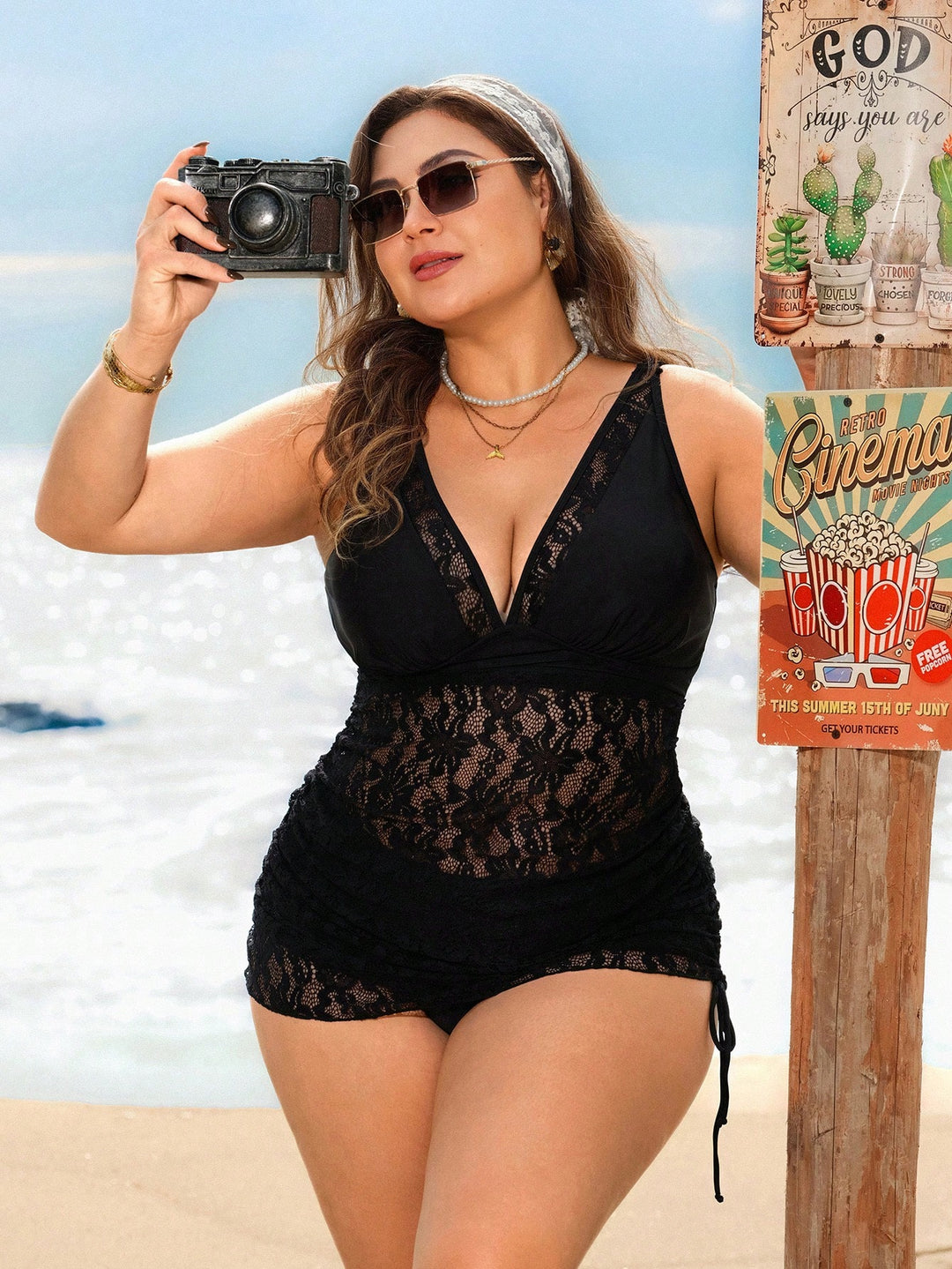 Rochie de baie SHEIN, negru