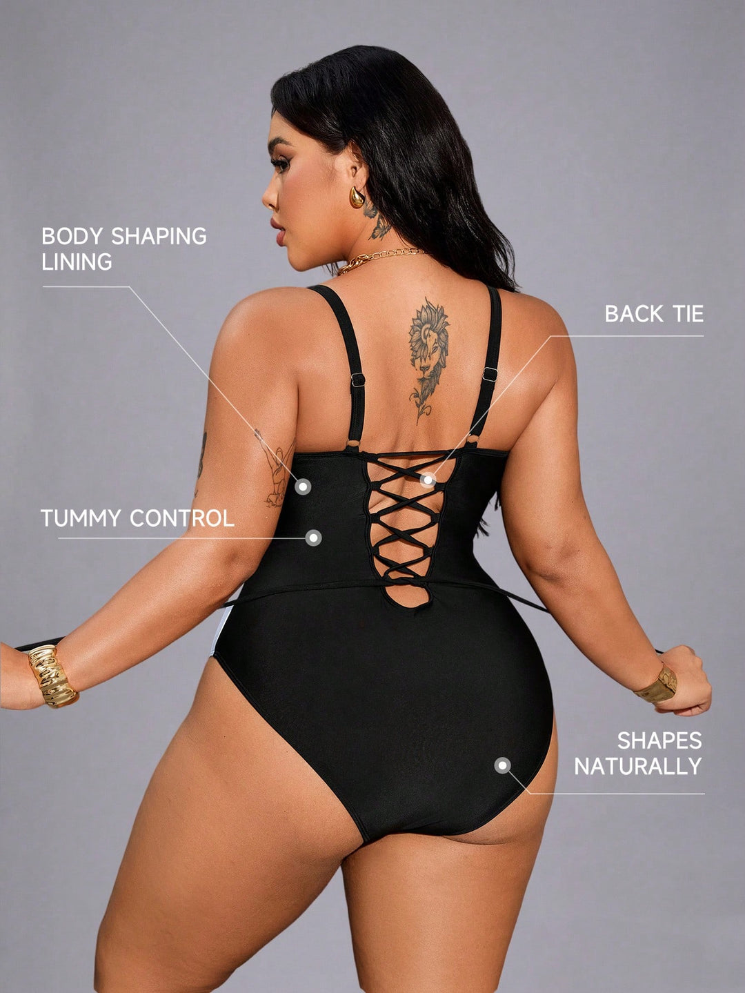 Costum de baie SHEIN, negru