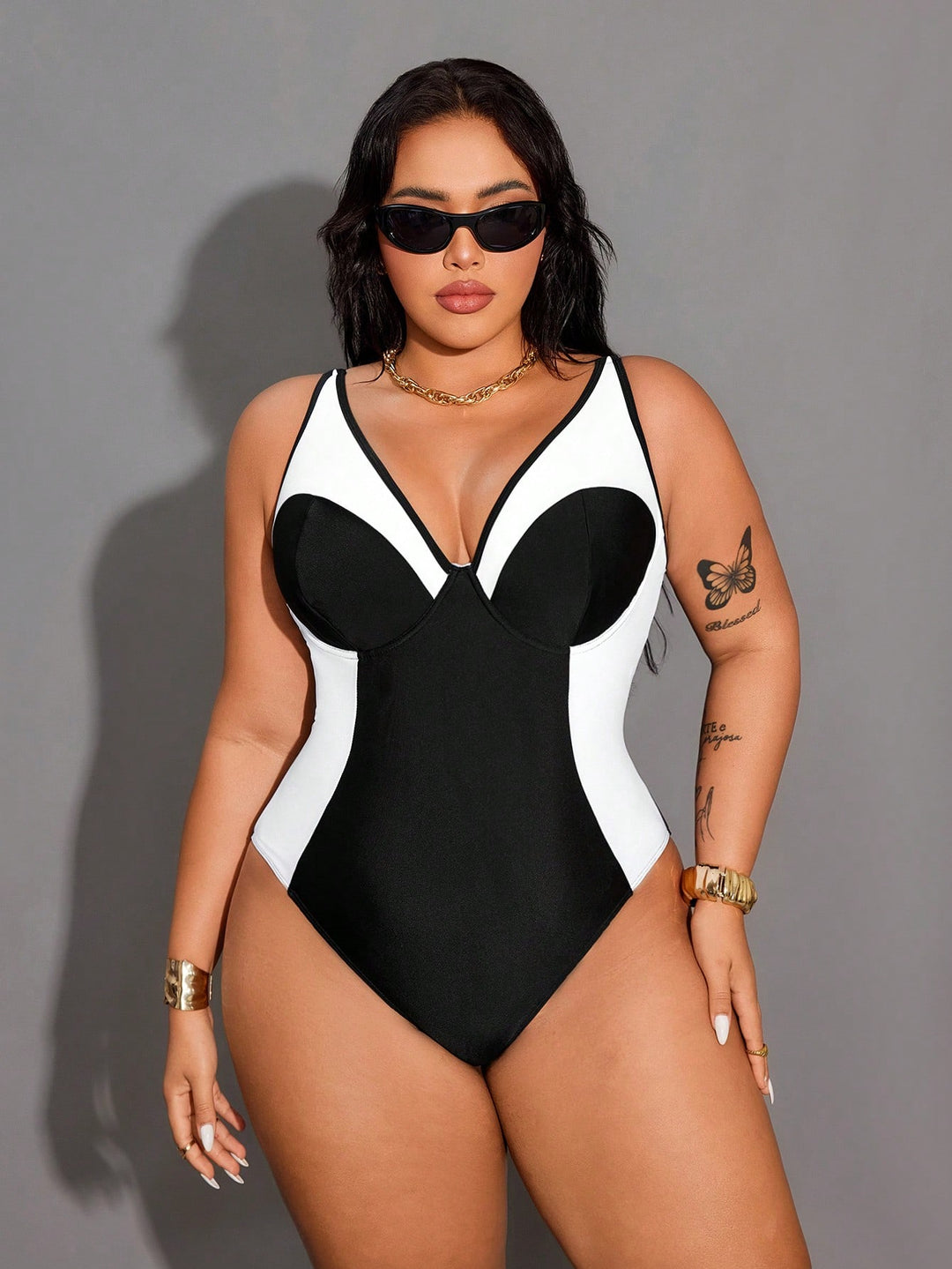 Costum de baie SHEIN, negru