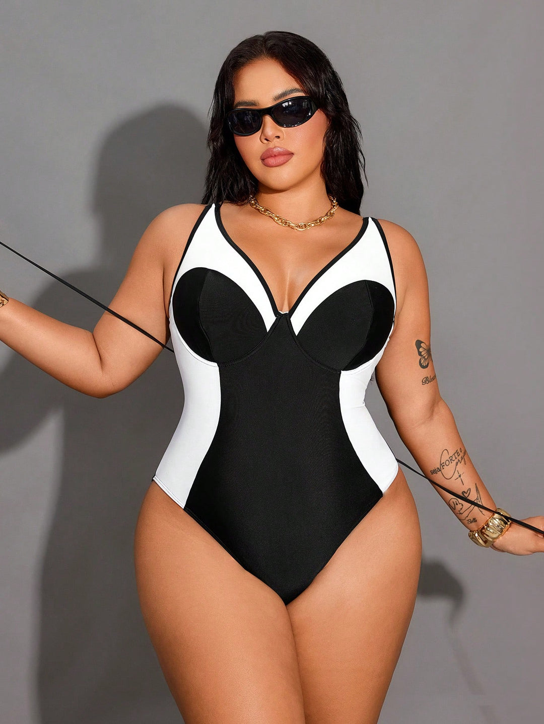 Costum de baie SHEIN, negru