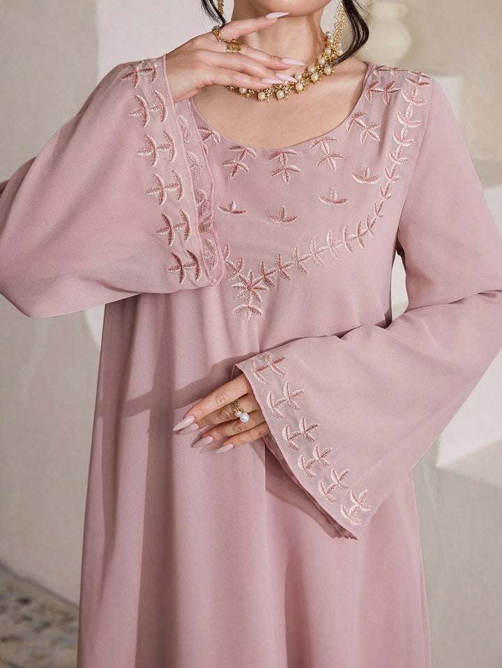 Set caftan și jalabiya SHEIN, roz
