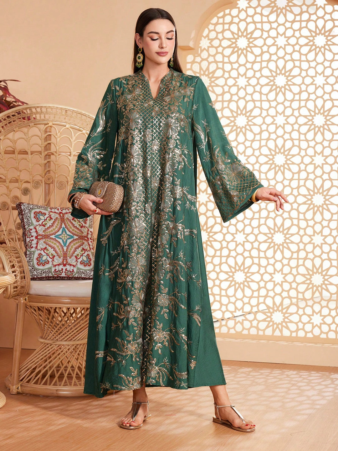 Rochie maxi SHEIN, verde
