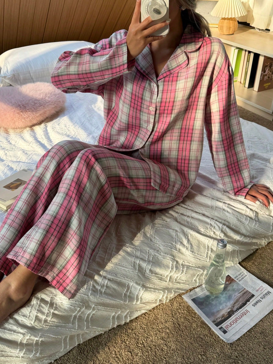 Set pijamale SHEIN, roz