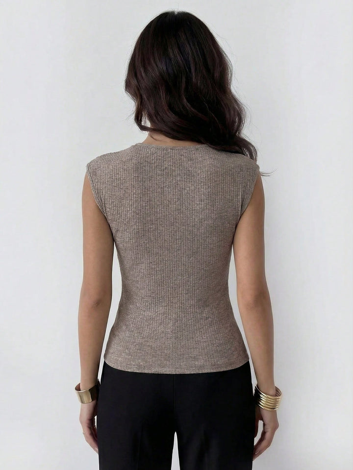 Top SHEIN, kaki