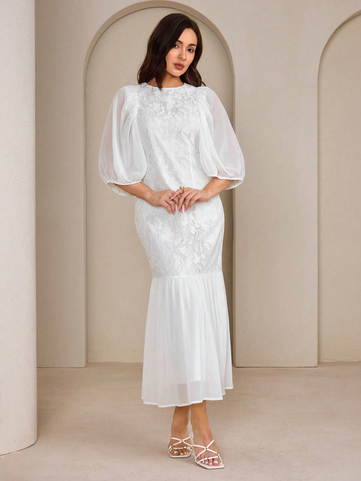 Rochie maxi SHEIN, alb