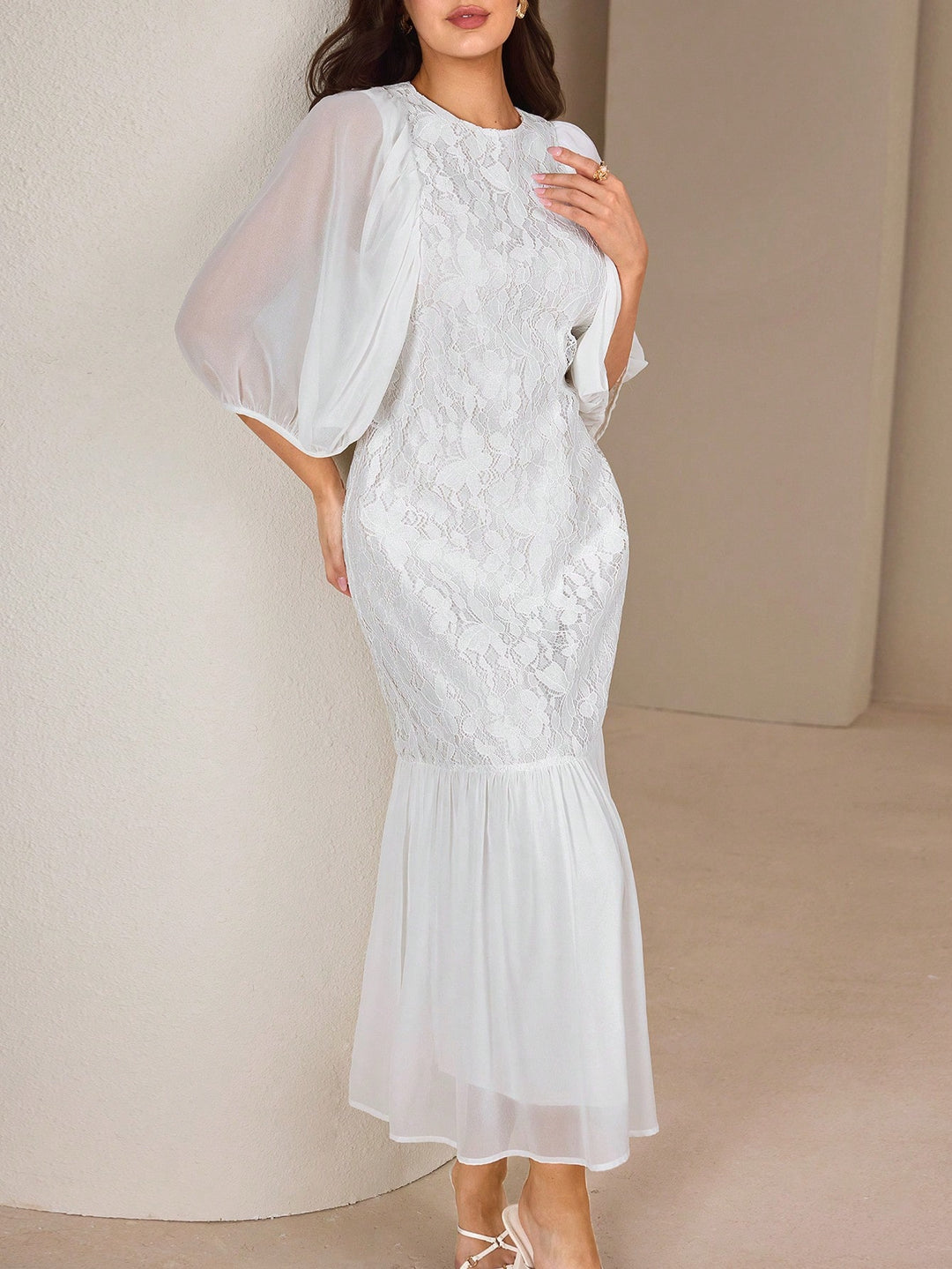 Rochie maxi SHEIN, alb