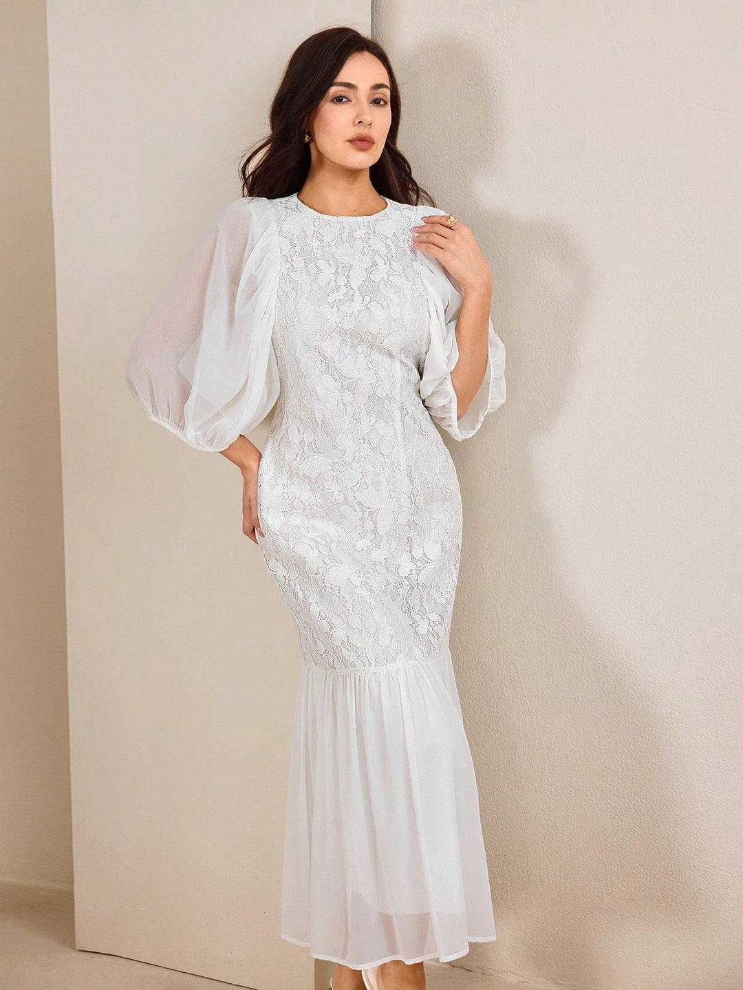 Rochie maxi SHEIN, alb