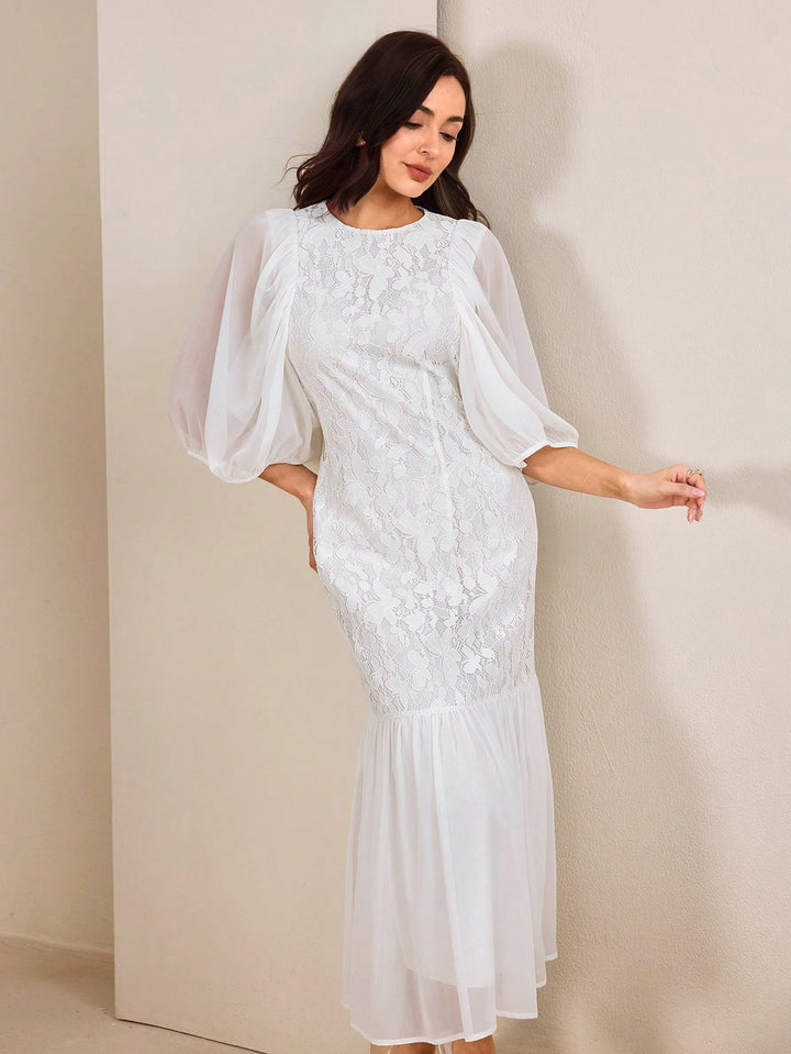 Rochie maxi SHEIN, alb