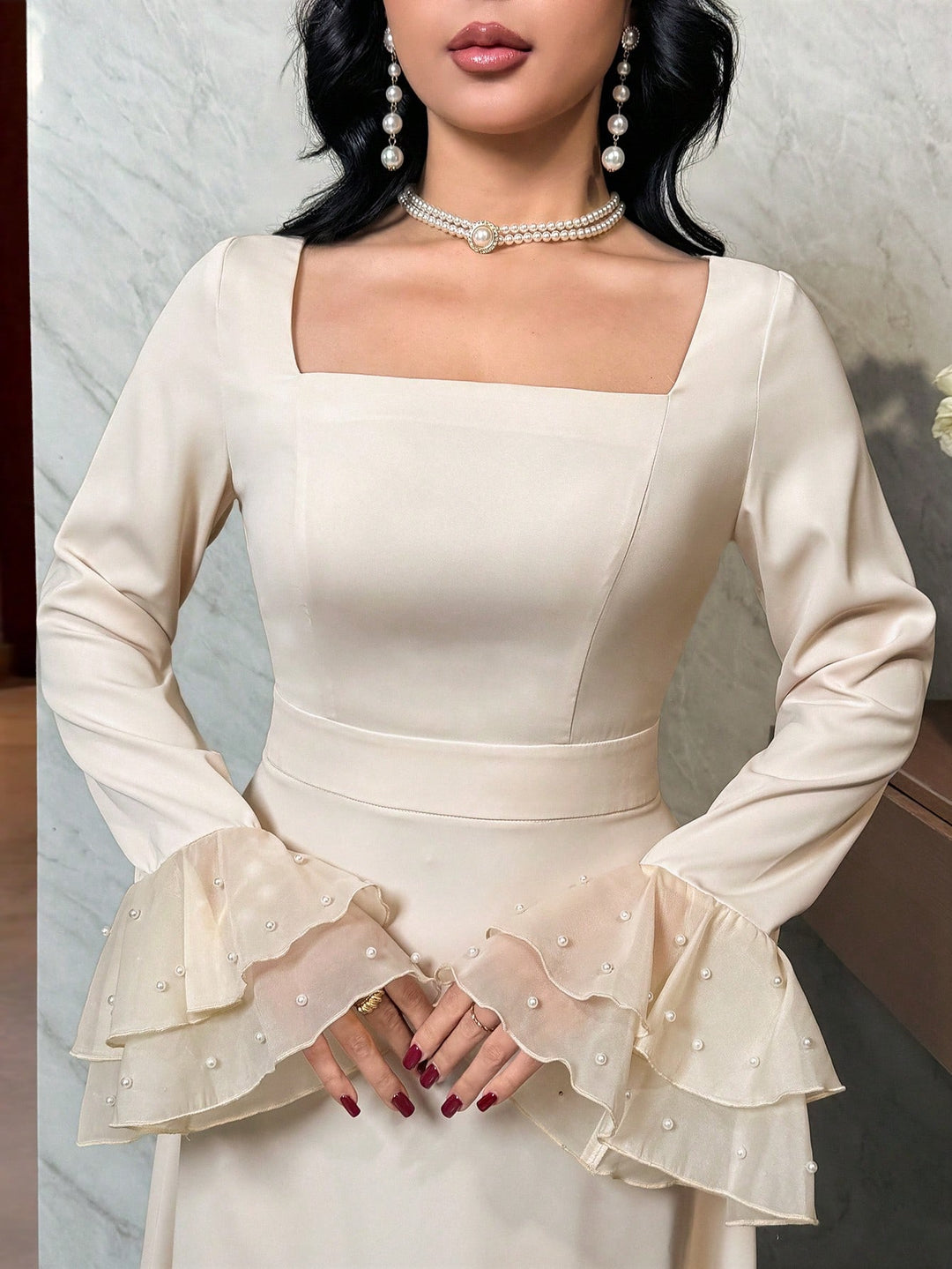 Rochie midi SHEIN, bej
