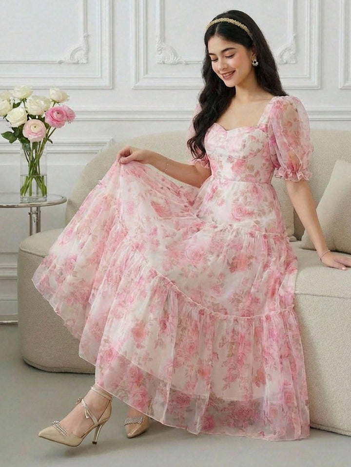 SHEIN maxi ruha, rózsaszín