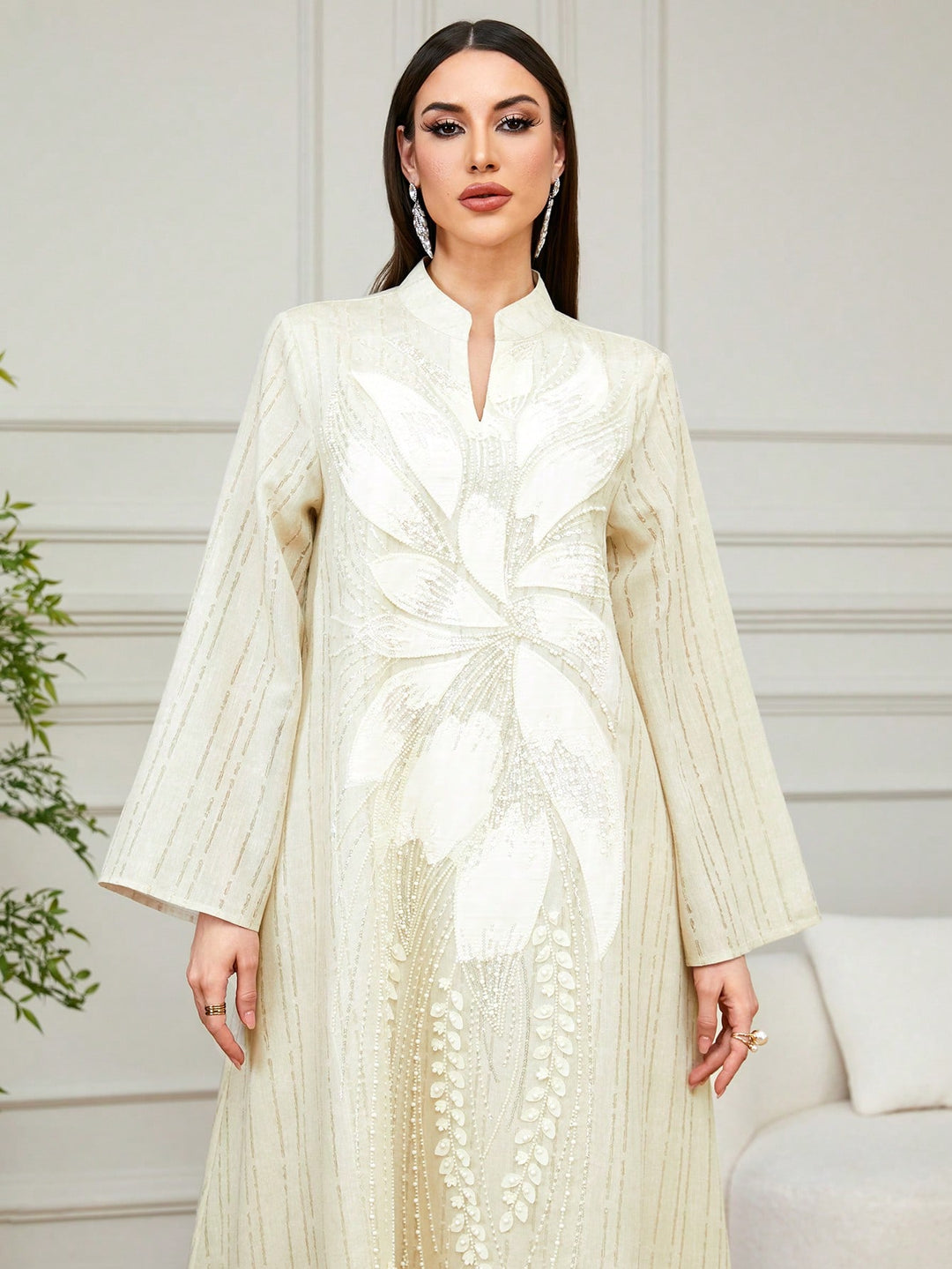 Set caftan și jalabiya SHEIN, portocaliu