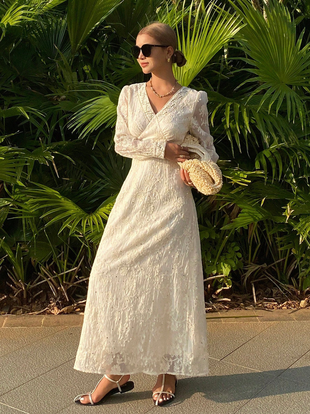 Rochie maxi SHEIN, bej
