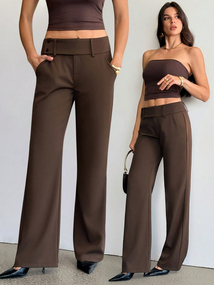 Pantaloni SHEIN, maro