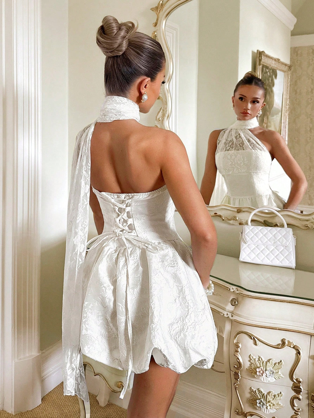 Rochie scurtă SHEIN, alb