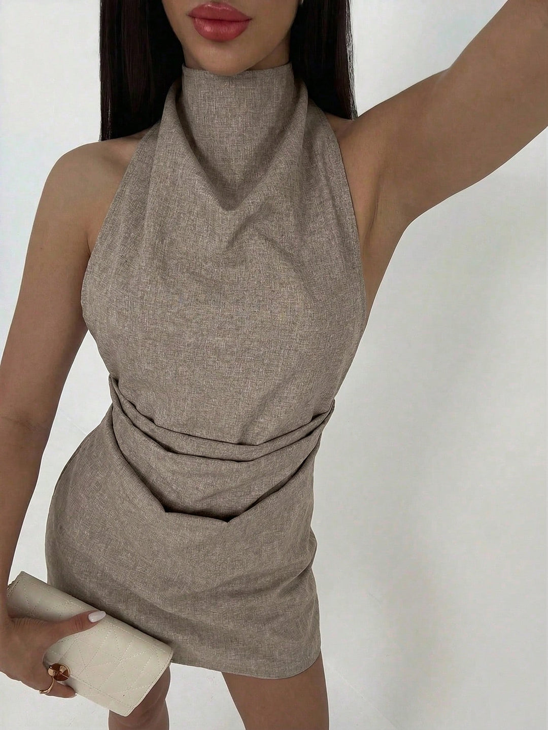 SHEIN mini ruha, bézs
