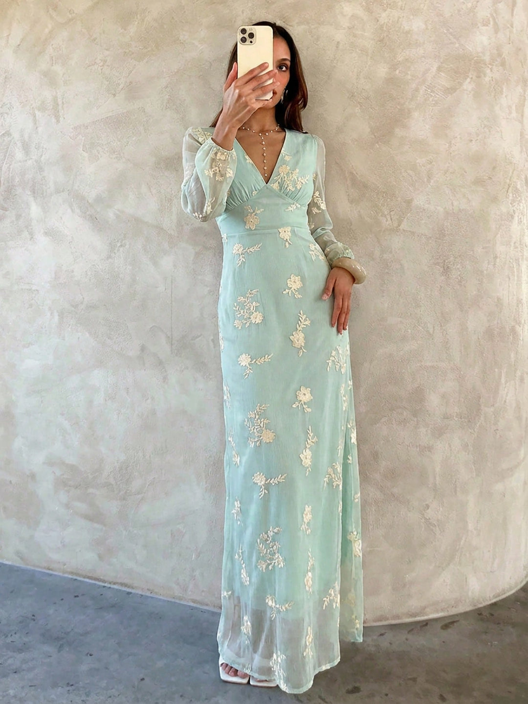 Rochie maxi SHEIN, bej