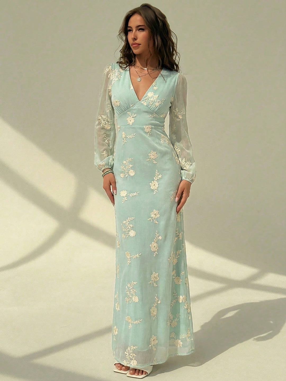 Rochie maxi SHEIN, bej