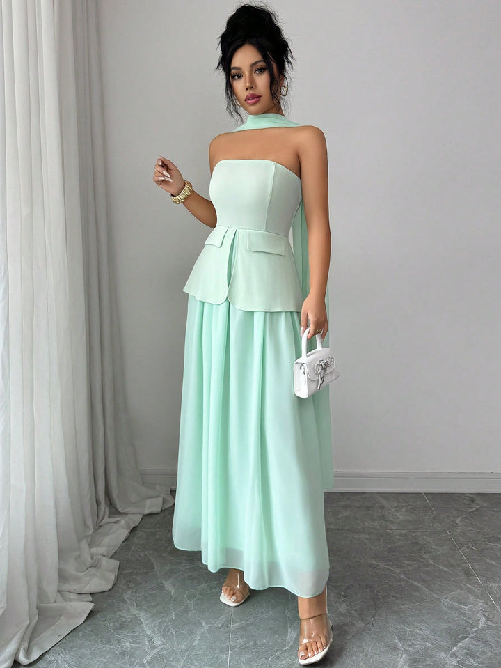 Rochie maxi SHEIN, turcoaz