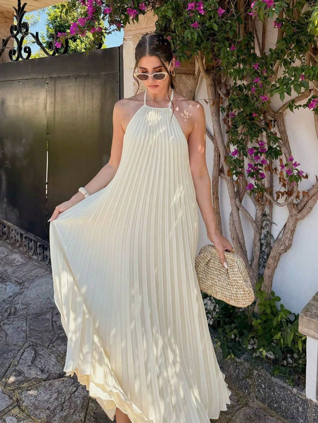 Rochie maxi SHEIN, crem
