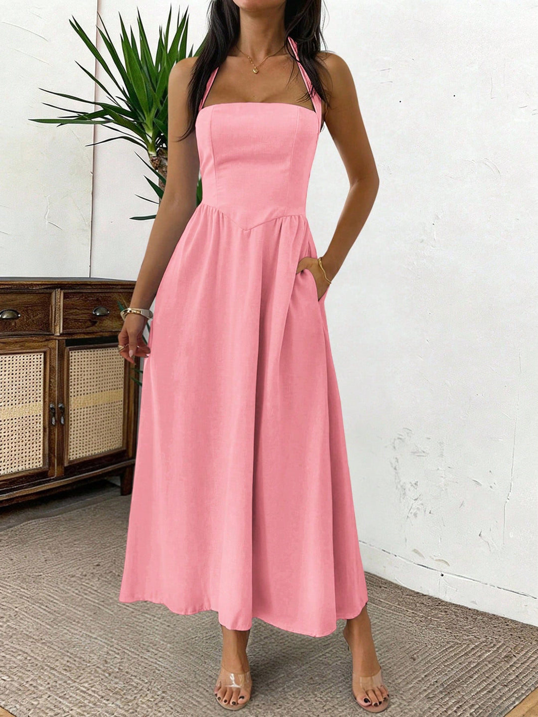 Rochie maxi SHEIN, roz