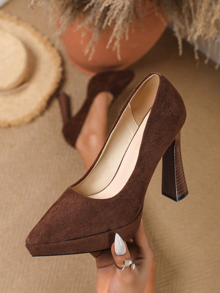 Pantofi cu toc SHEIN, maro
