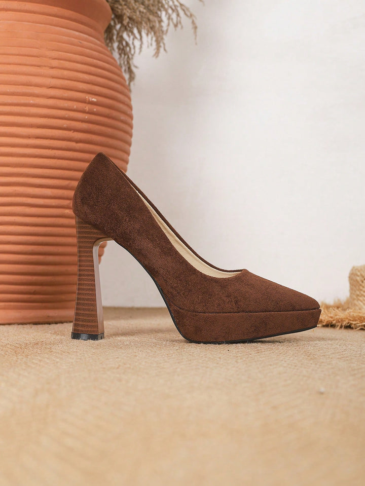 Pantofi cu toc SHEIN, maro