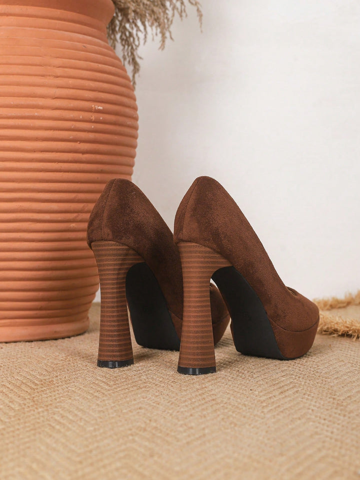 Pantofi cu toc SHEIN, maro