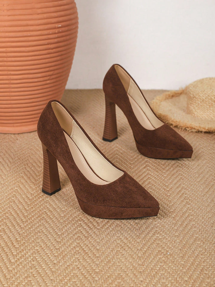 Pantofi cu toc SHEIN, maro