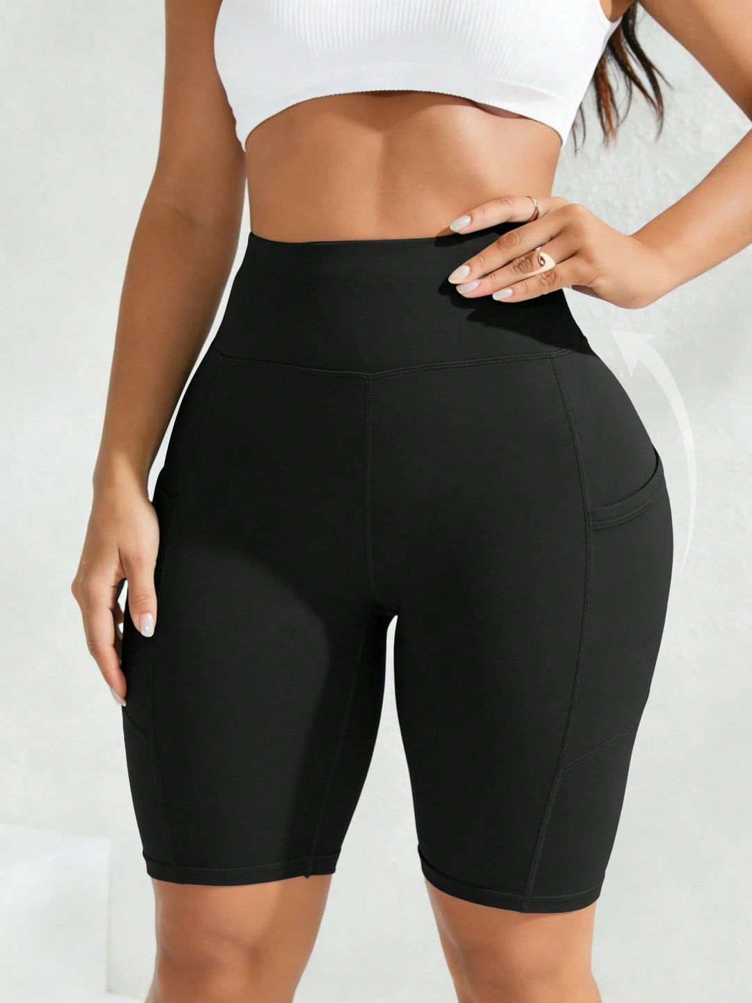 SHEIN rövid leggings, fekete