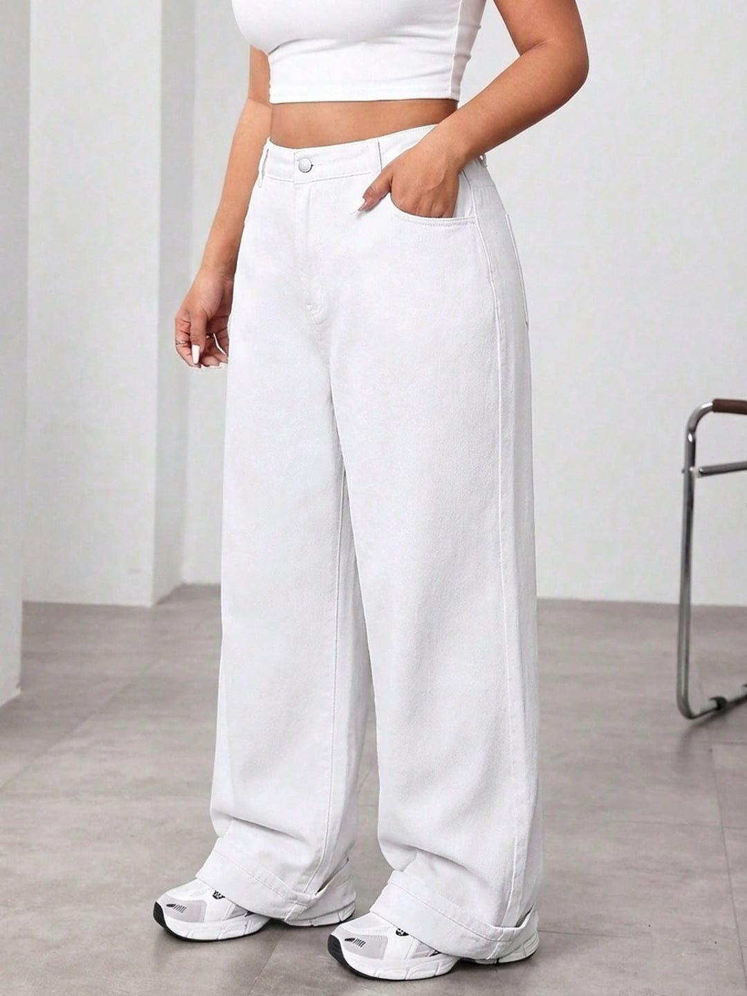 Jeans SHEIN, alb