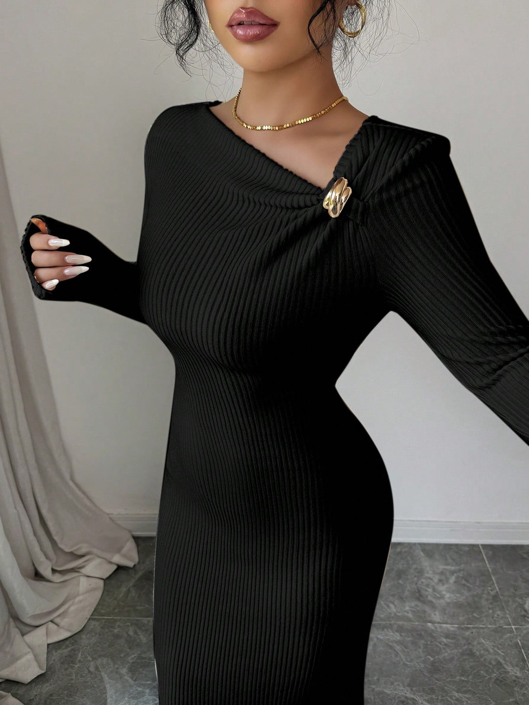 Rochie midi SHEIN, negru