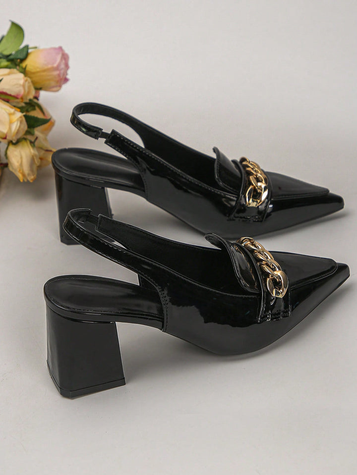 Pantofi cu toc SHEIN, negru