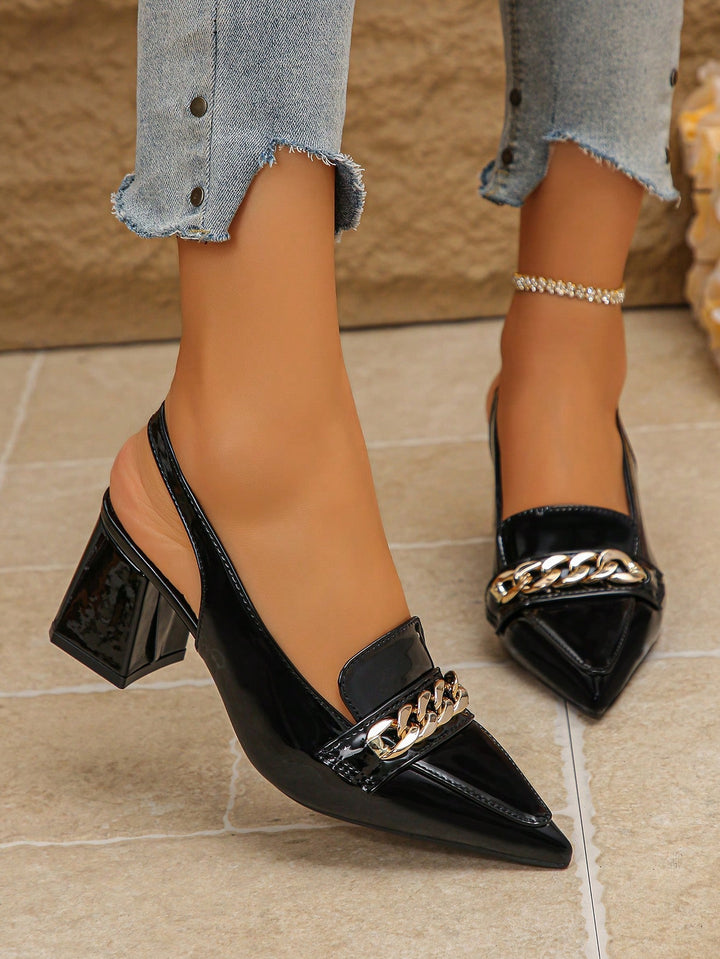 Pantofi cu toc SHEIN, negru