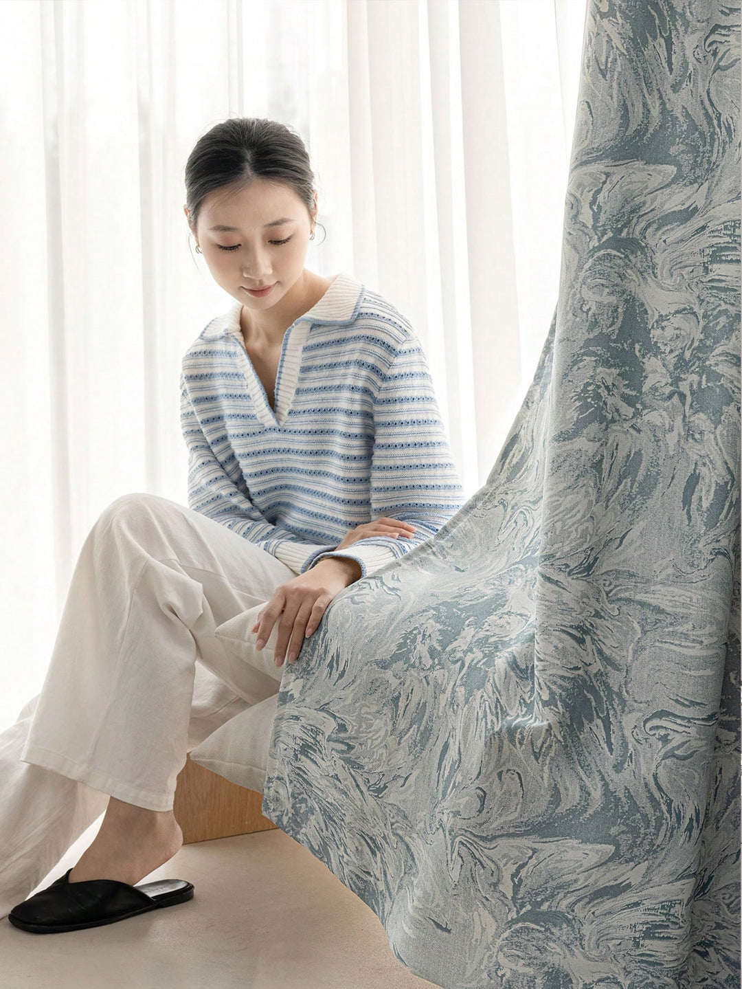 Draperie blackout SHEIN, albastru