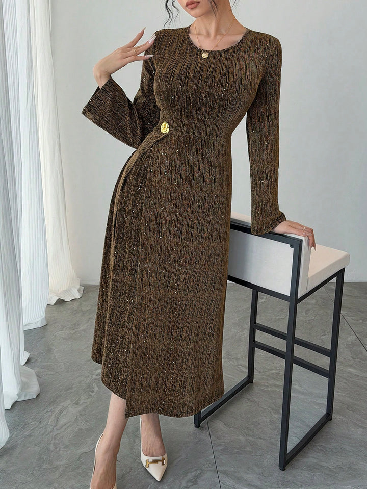 Rochie maxi SHEIN, auriu