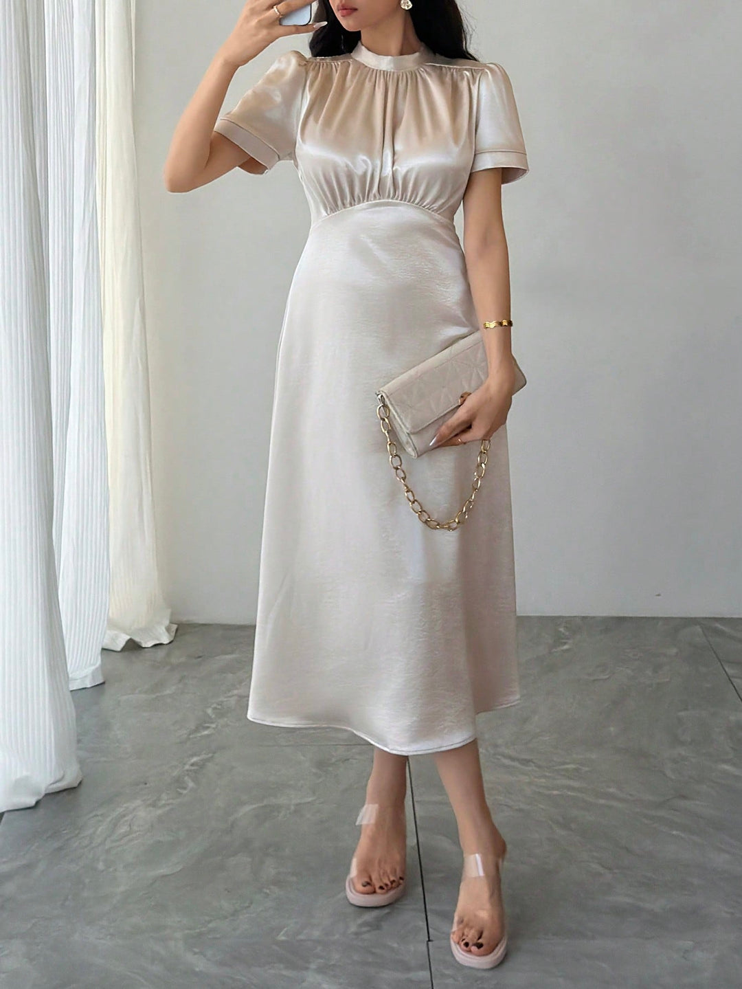 SHEIN Maxi ruha, bézs
