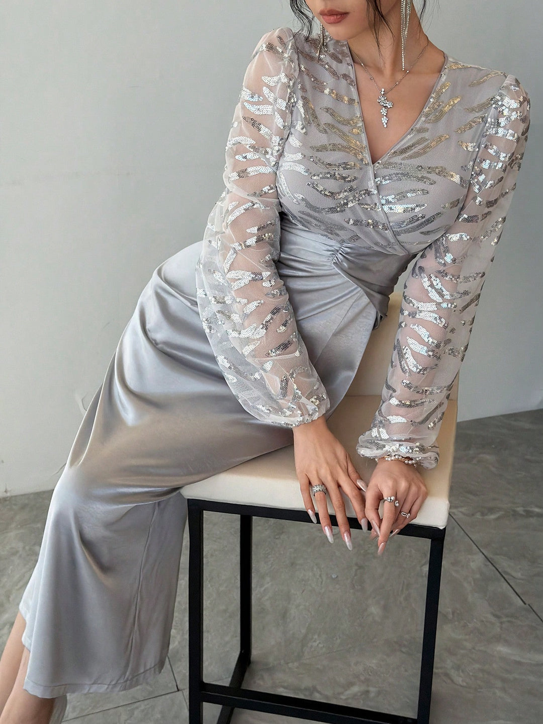 Rochie mini SHEIN, argintiu